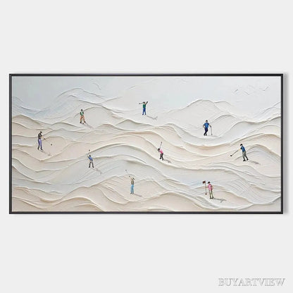 BUYARTVIEW Fairway Vista – Textured Golf Course Landscape Painting - image 1