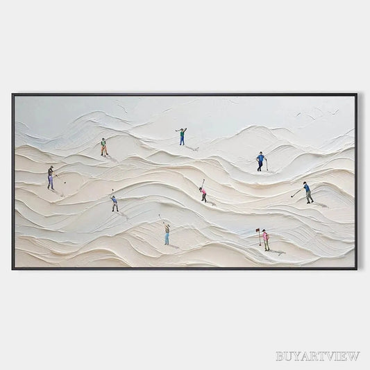 BUYARTVIEW Fairway Vista – Textured Golf Course Landscape Painting - image 1