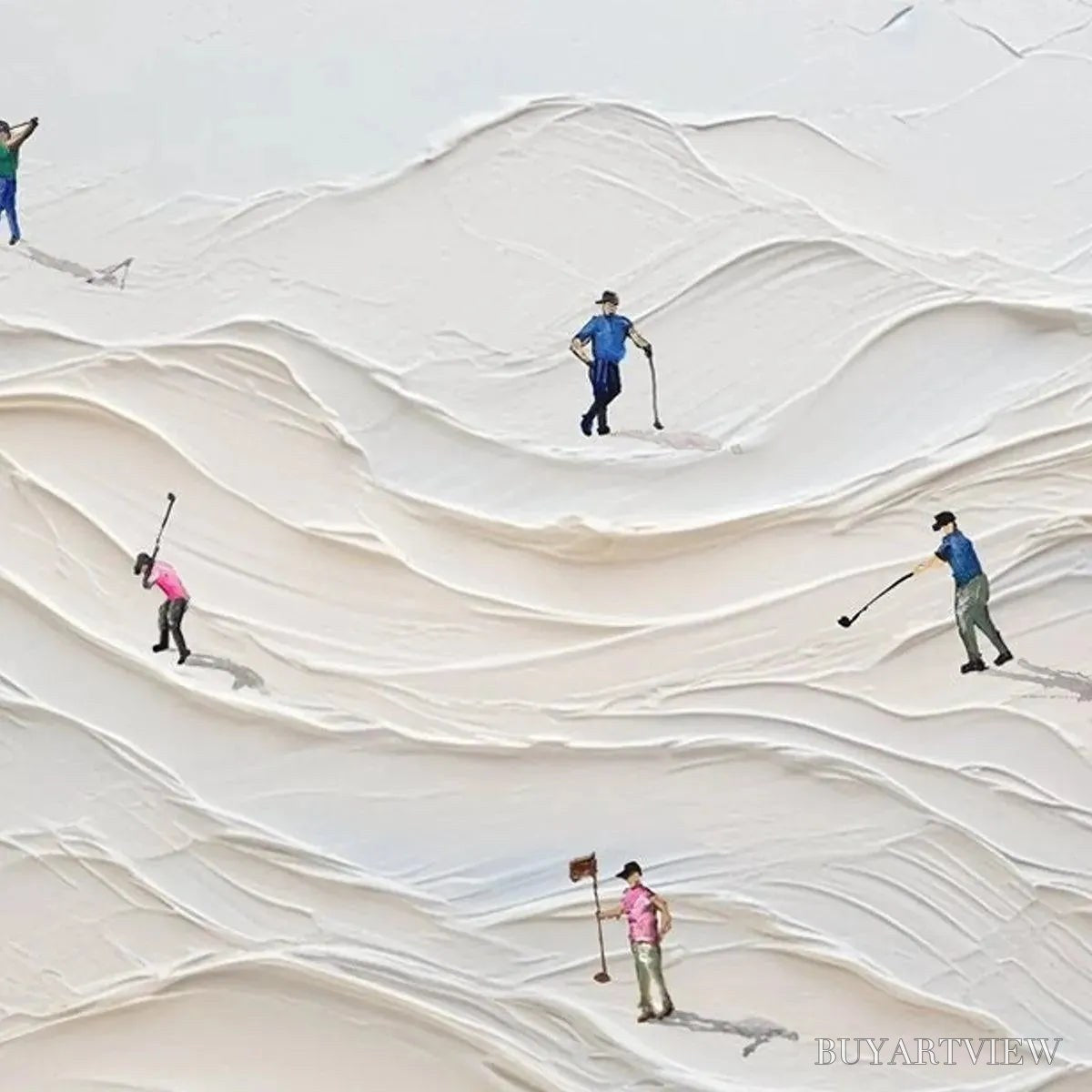 BUYARTVIEW Fairway Vista – Textured Golf Course Landscape Painting - image 3