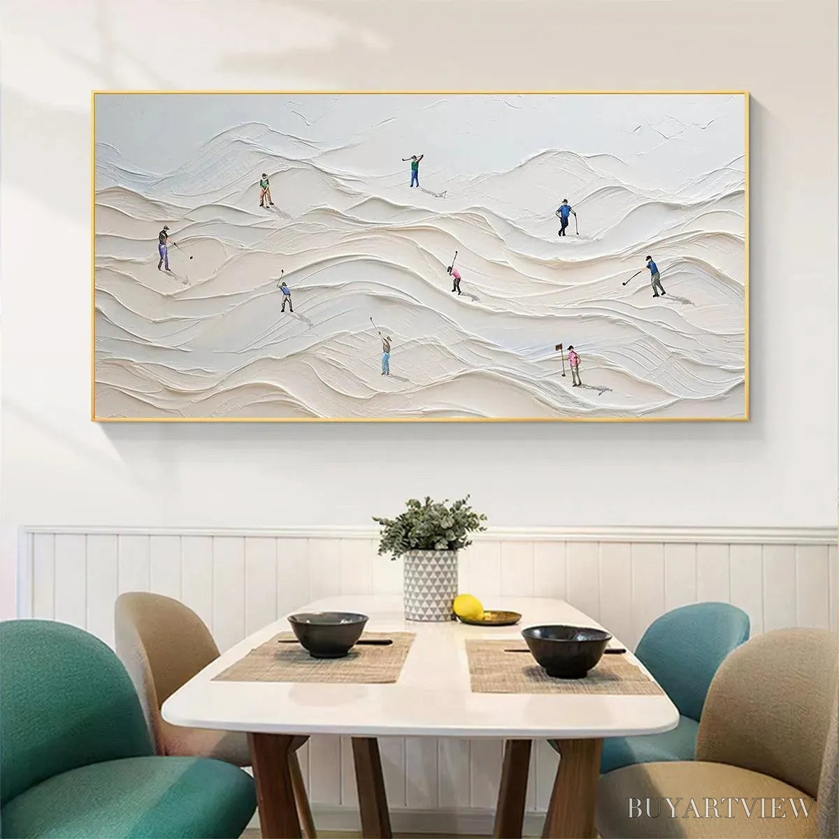 BUYARTVIEW Fairway Vista – Textured Golf Course Landscape Painting - image 4