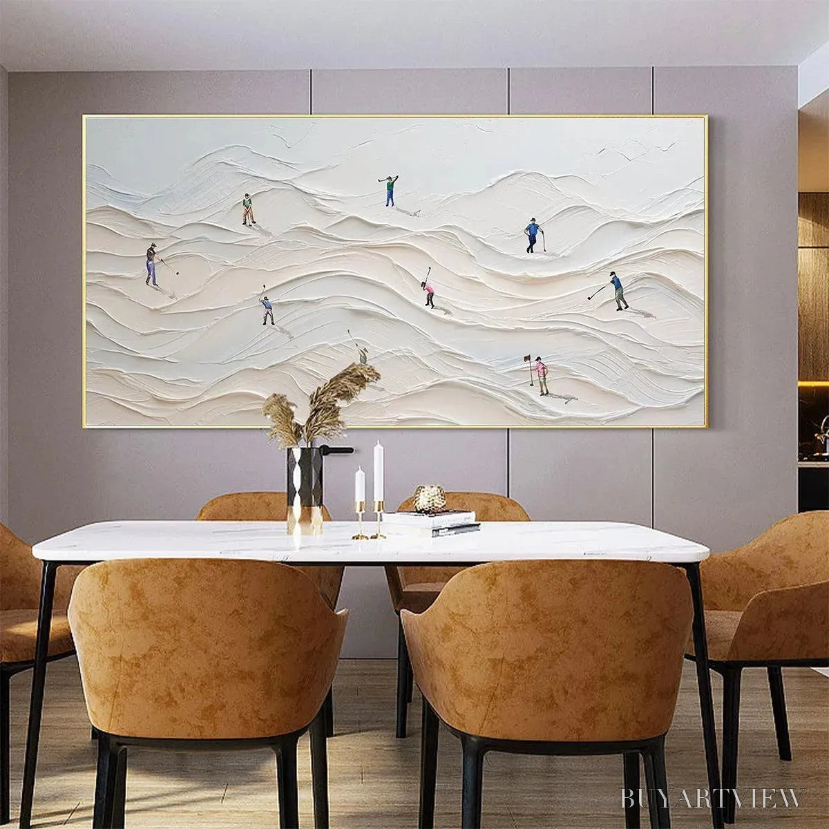 BUYARTVIEW Fairway Vista – Textured Golf Course Landscape Painting - image 5