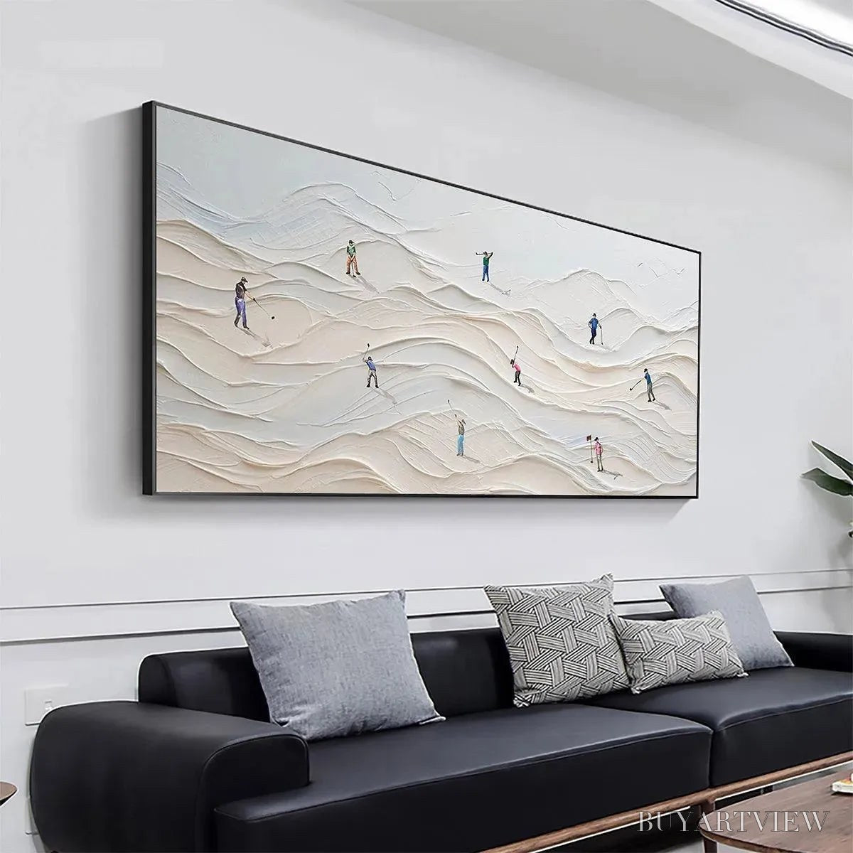 BUYARTVIEW Fairway Vista – Textured Golf Course Landscape Painting - image 6