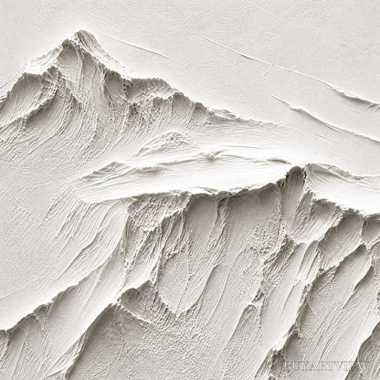 BUYARTVIEW Terra Alba White Textured Mountain Painting | Abstract - image 3