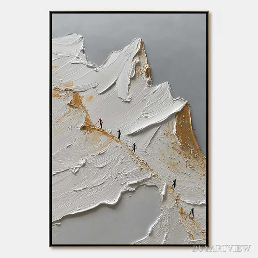 BUYARTVIEW the Ascent – Textured Abstract Mountain Impasto Oil Painting - image 1