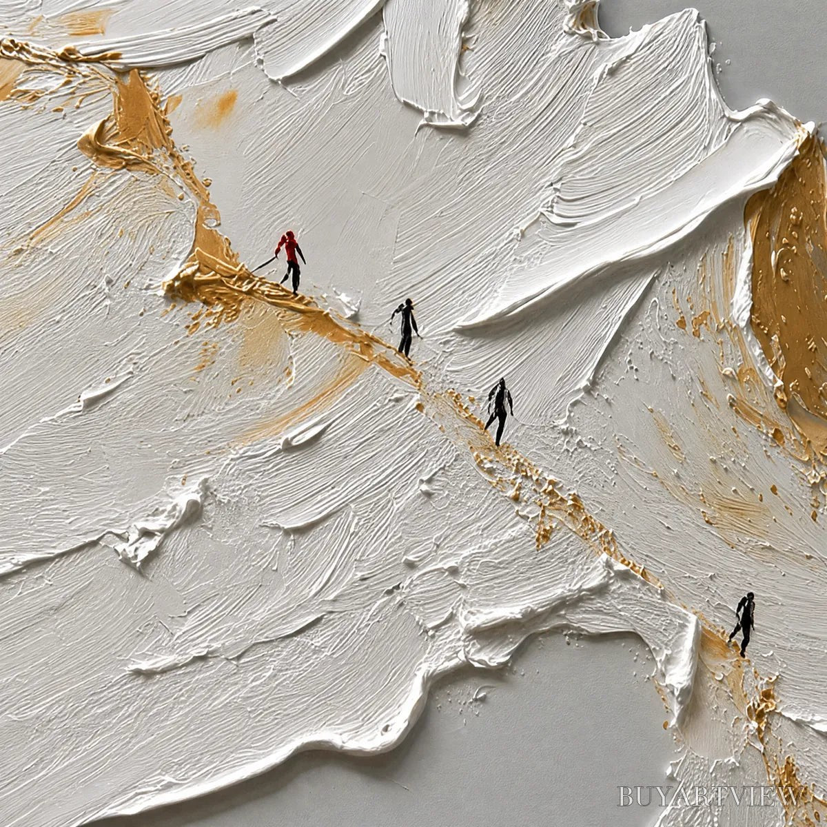 BUYARTVIEW the Ascent – Textured Abstract Mountain Impasto Oil Painting - image 3