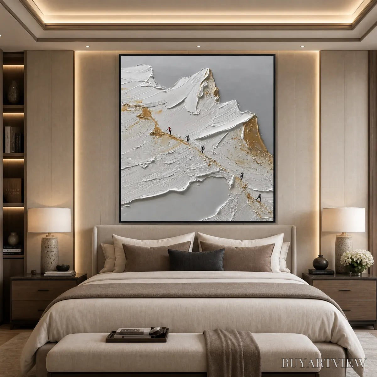 BUYARTVIEW the Ascent – Textured Abstract Mountain Impasto Oil Painting - image 4