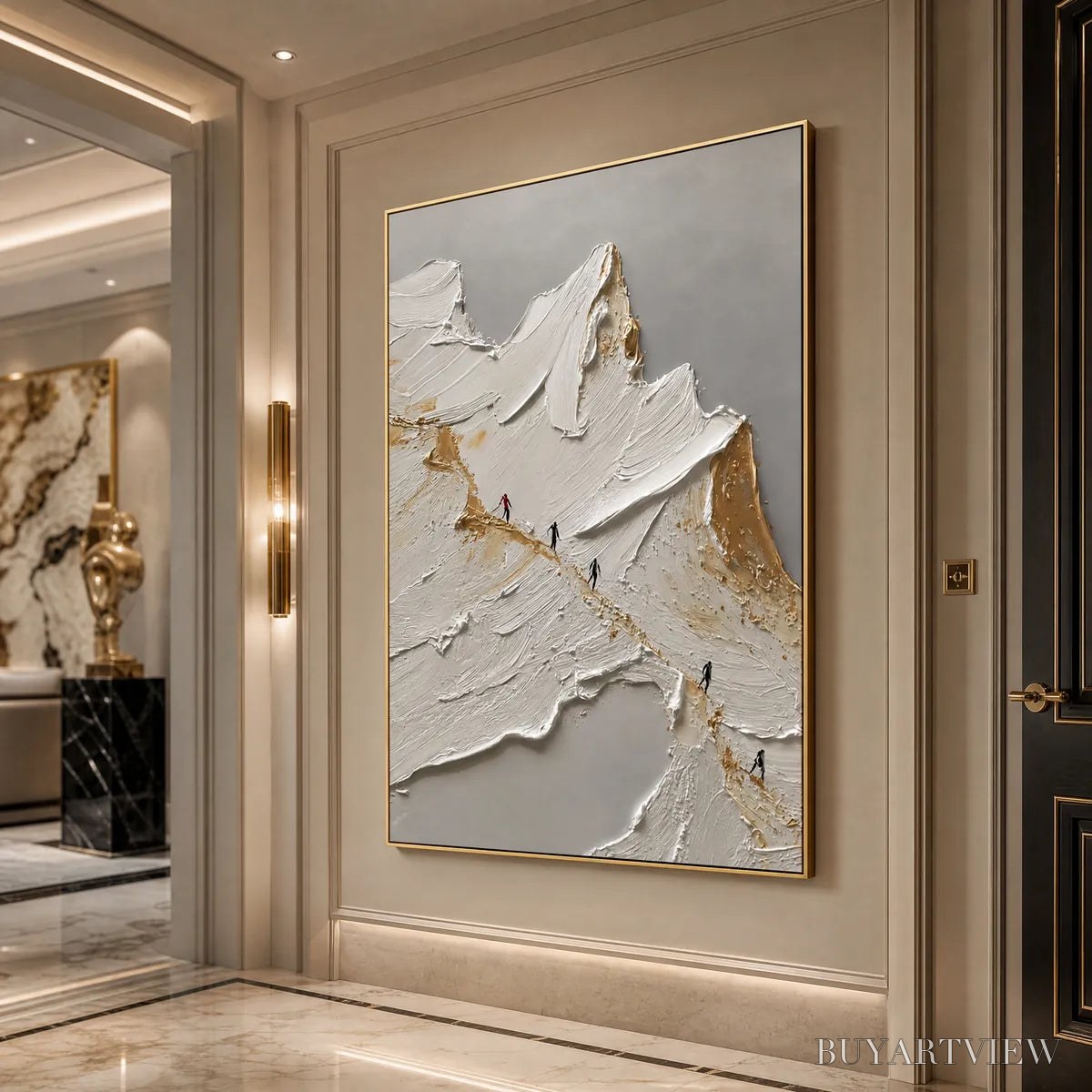 BUYARTVIEW the Ascent – Textured Abstract Mountain Impasto Oil Painting - image 5