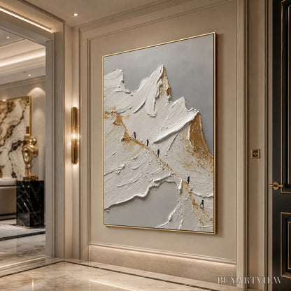 BUYARTVIEW the Ascent – Textured Abstract Mountain Impasto Oil Painting - image 5