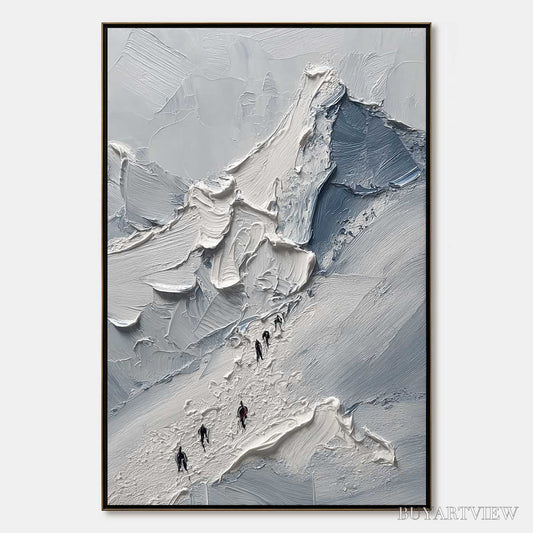 BUYARTVIEW the Ascent – Textured Palette Knife Mountain Climbers - image 1