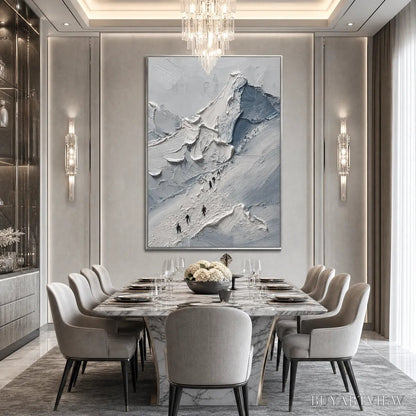 BUYARTVIEW the Ascent – Textured Palette Knife Mountain Climbers - image 4