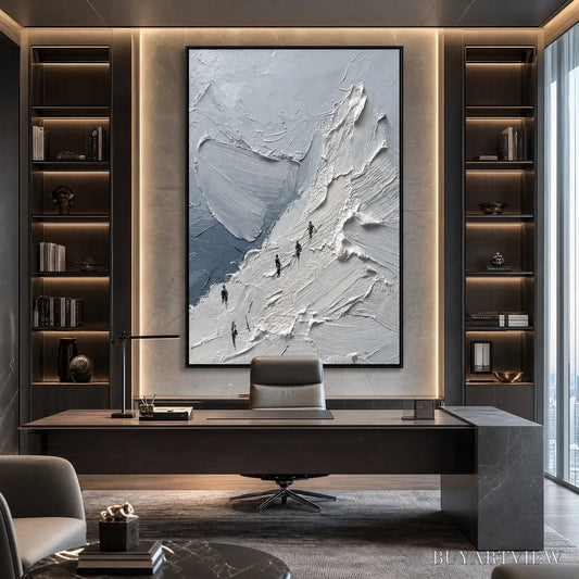 BUYARTVIEW the Ascent Textured Impasto Mountain Oil Painting - image 2
