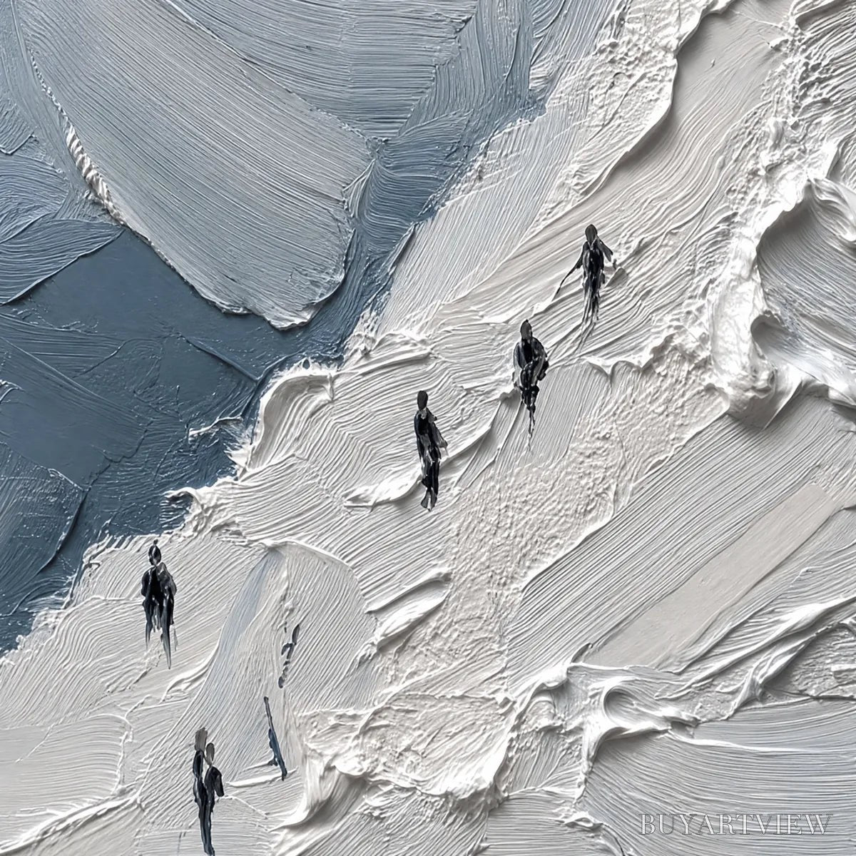 BUYARTVIEW the Ascent Textured Impasto Mountain Oil Painting - image 3