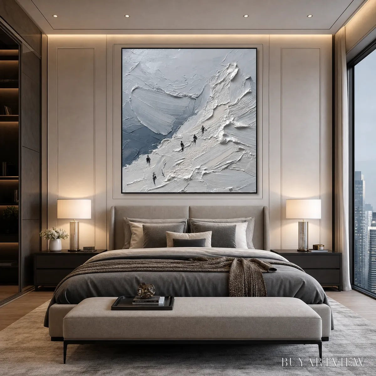 BUYARTVIEW the Ascent Textured Impasto Mountain Oil Painting - image 4