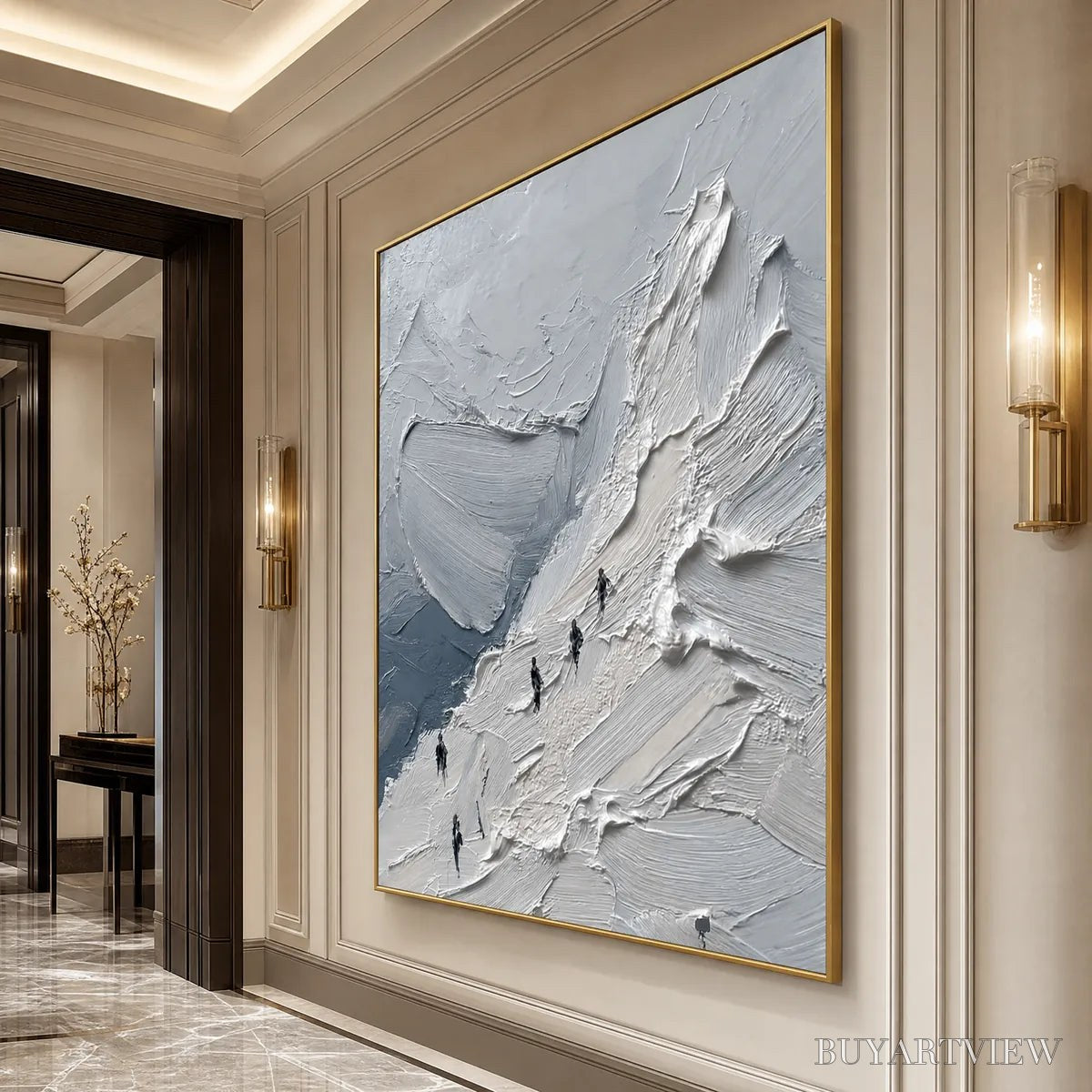 BUYARTVIEW the Ascent Textured Impasto Mountain Oil Painting - image 5