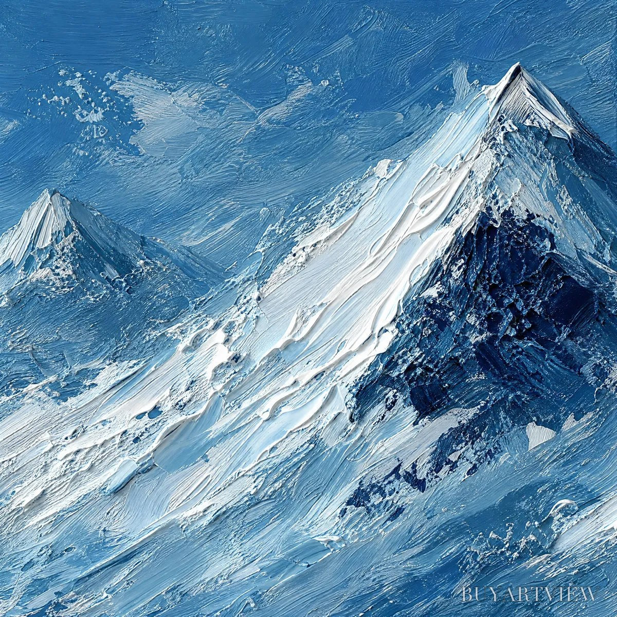 BUYARTVIEW Alpine Echo – Textured Impasto Mountain Landscape Painting - image 3