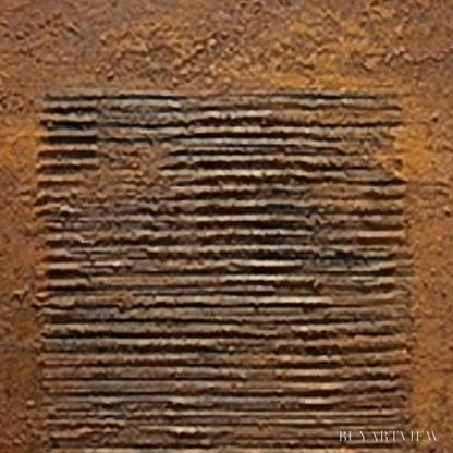 BUYARTVIEW Earthen Codex – Large Textured Brown Wabi Sabi Abstract Art - image 3