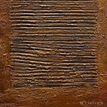 BUYARTVIEW Earthen Codex – Large Textured Brown Wabi Sabi Abstract Art - image 5