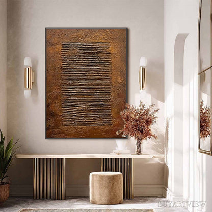BUYARTVIEW Earthen Codex – Large Textured Brown Wabi Sabi Abstract Art - image 6