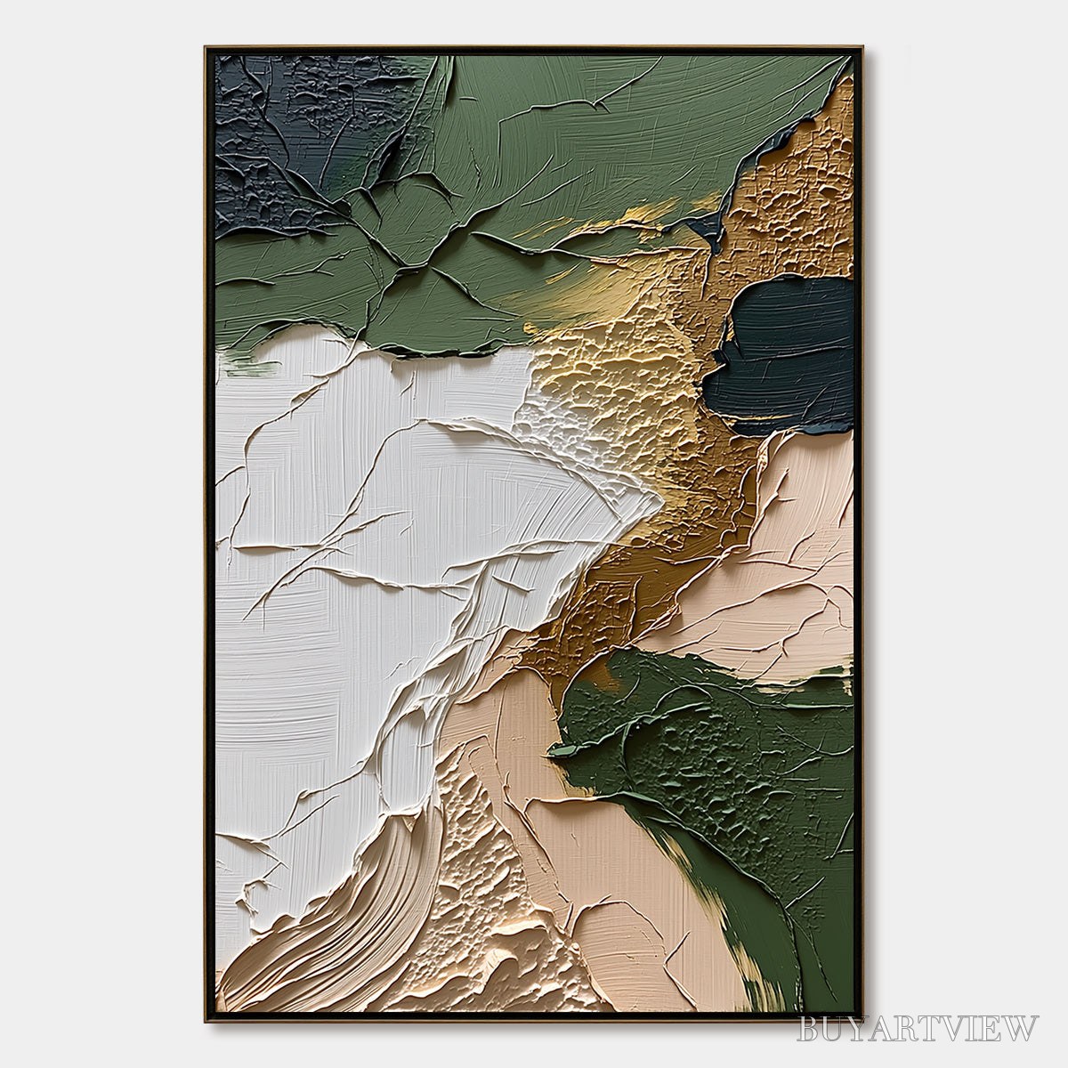 BUYARTVIEW Terrain – Textured Wabi Sabi Abstract Painting in Earth Tones - image 1