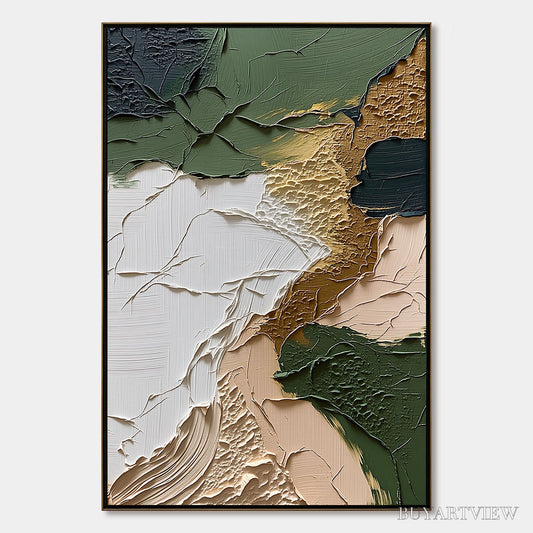 BUYARTVIEW Terrain – Textured Wabi Sabi Abstract Painting in Earth Tones - image 1