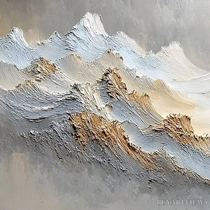 BUYARTVIEW Whispers of the Peak – Large Textured Wabi Sabi Abstract Mountain Painting - image 3