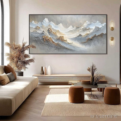 BUYARTVIEW Whispers of the Peak – Large Textured Wabi Sabi Abstract Mountain Painting - image 6