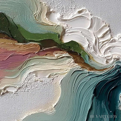 BUYARTVIEW Terraflow – Large Horizontal Abstract Impasto Landscape Painting - image 3