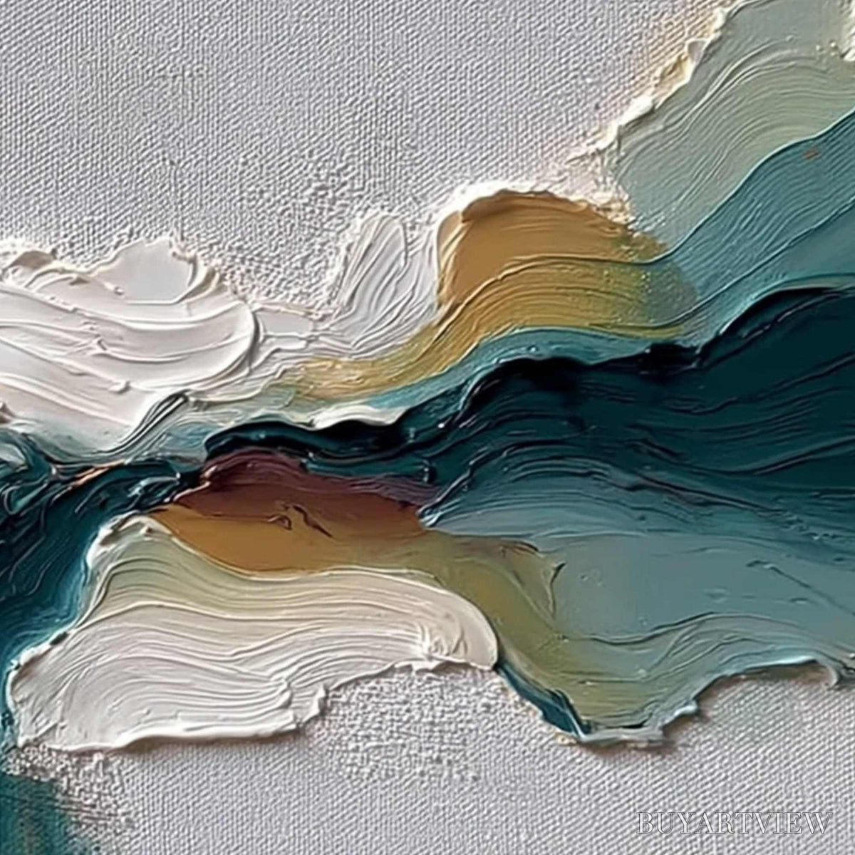 BUYARTVIEW Terraflow – Large Horizontal Abstract Impasto Landscape Painting - image 5