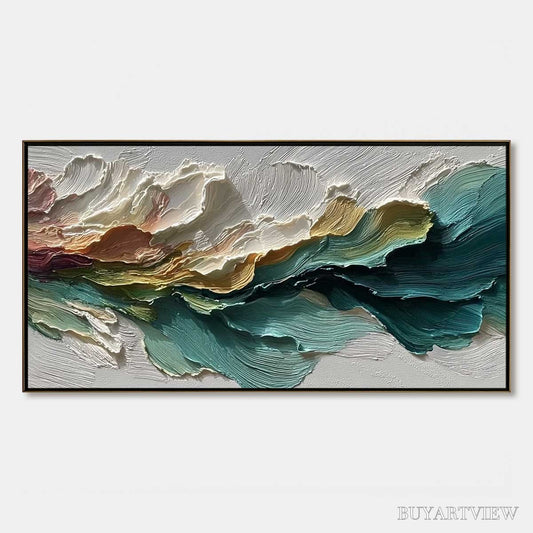 BUYARTVIEW Canyon Rhythm – Large Textured Abstract Impasto Landscape Painting - image 1