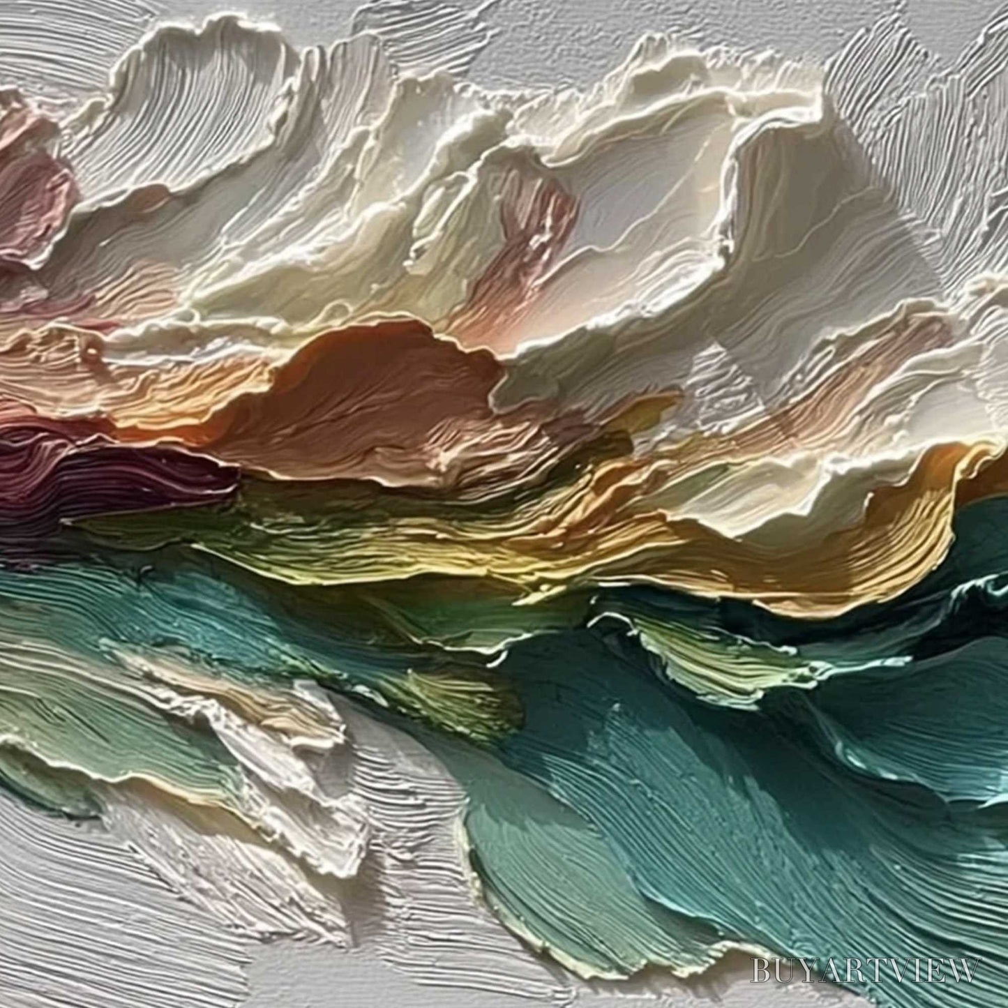 BUYARTVIEW Canyon Rhythm – Large Textured Abstract Impasto Landscape Painting - image 3