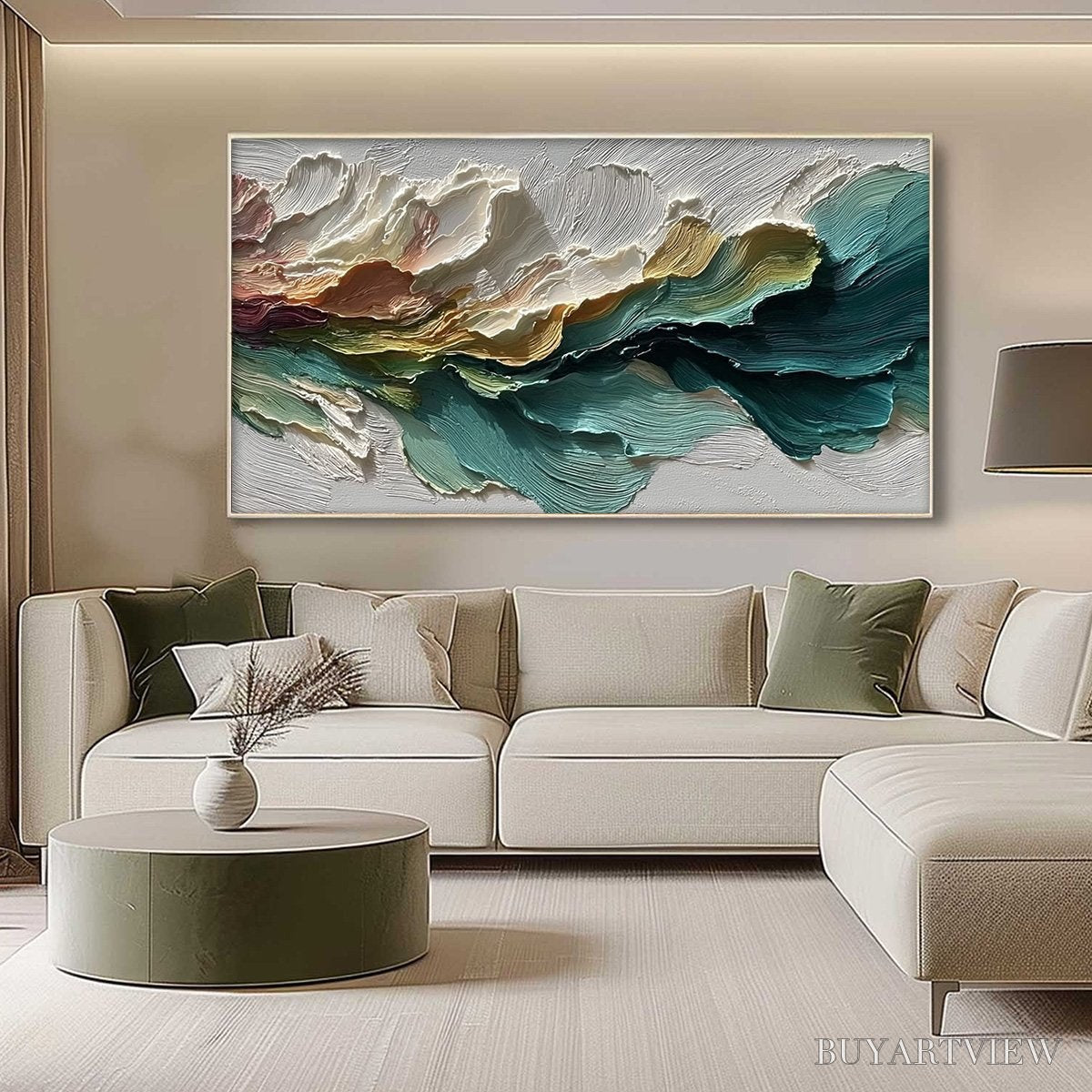 BUYARTVIEW Canyon Rhythm – Large Textured Abstract Impasto Landscape Painting - image 4