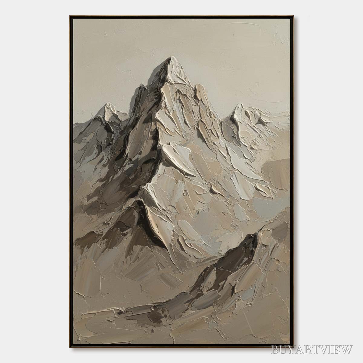 BUYARTVIEW Terra Peak – Textured Wabi Sabi Mountain Impasto - image 1
