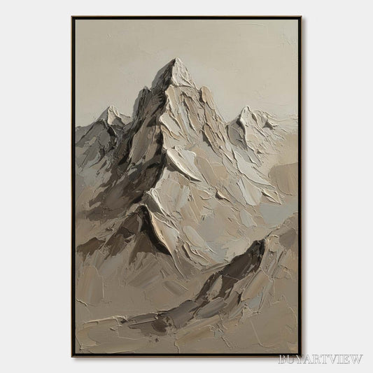 BUYARTVIEW Terra Peak – Textured Wabi Sabi Mountain Impasto - image 1