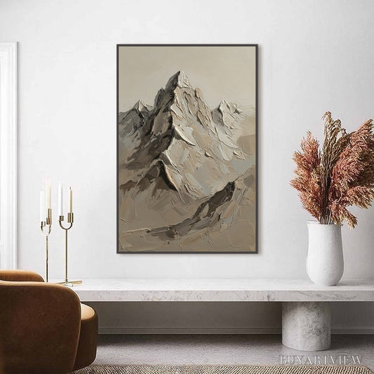 BUYARTVIEW Terra Peak – Textured Wabi Sabi Mountain Impasto - image 2