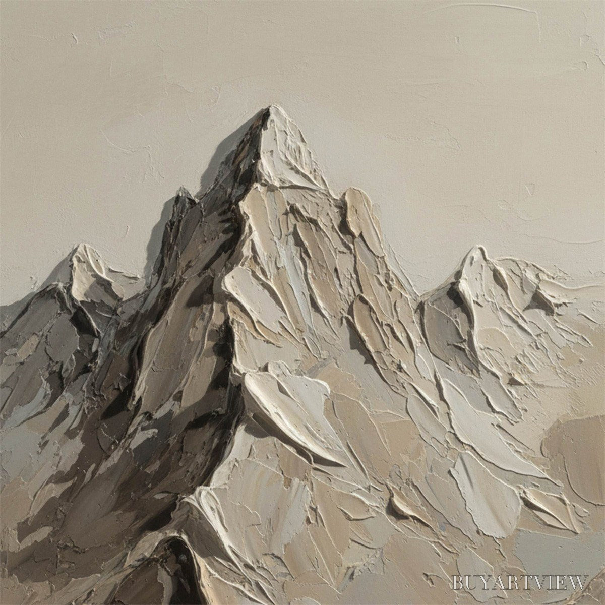 BUYARTVIEW Terra Peak – Textured Wabi Sabi Mountain Impasto - image 3