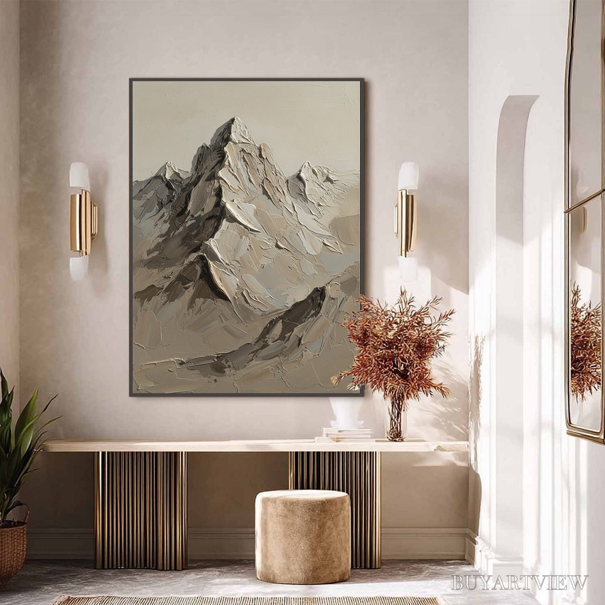 BUYARTVIEW Terra Peak – Textured Wabi Sabi Mountain Impasto - image 4