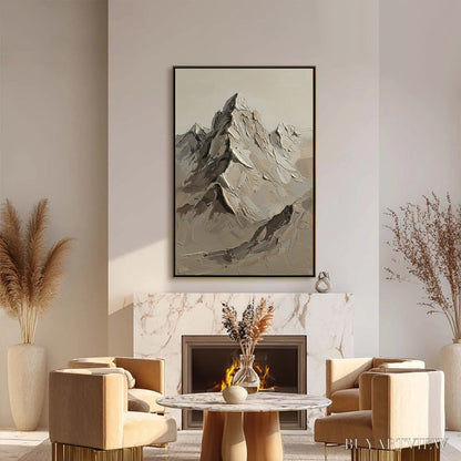 BUYARTVIEW Terra Peak – Textured Wabi Sabi Mountain Impasto - image 6