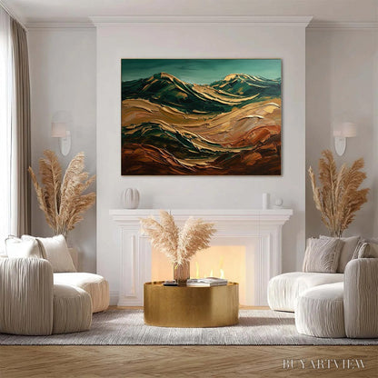 BUYARTVIEW Terra Dorata – Textured Abstract Mountain Landscape Painting - image 4