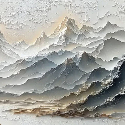 BUYARTVIEW Eternal Horizons – Textured Wabi Sabi Mountain Landscape Painting - image 5
