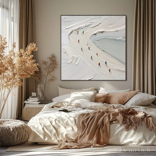 BUYARTVIEW Alpine Rush – Textured Impasto Style Skiing Sports Painting - image 2