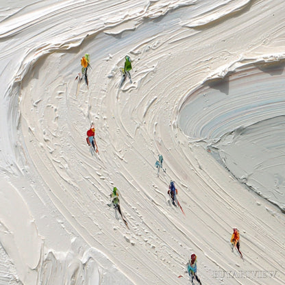 BUYARTVIEW Alpine Rush – Textured Impasto Style Skiing Sports Painting - image 5