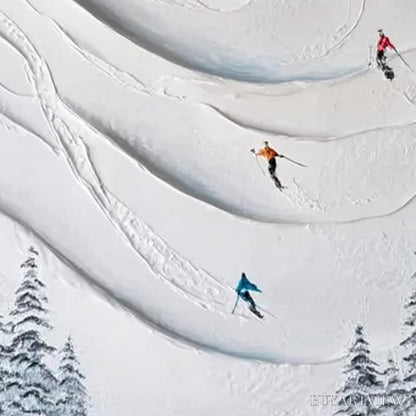 BUYARTVIEW Alpine Rush – Textured Impasto Skiing & Mountain Sports Painting - image 3