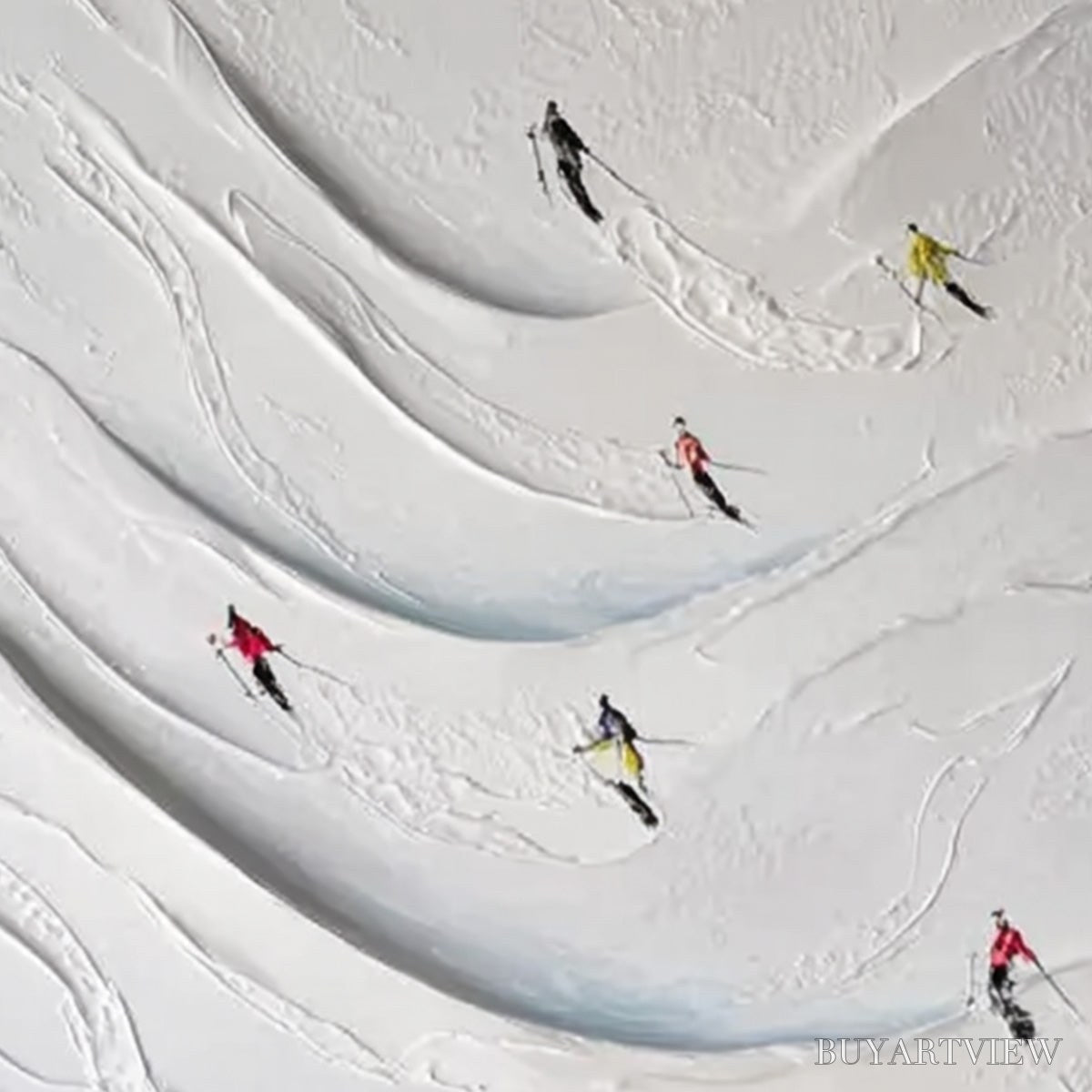 BUYARTVIEW Alpine Rush – Textured Impasto Skiing & Mountain Sports Painting - image 5