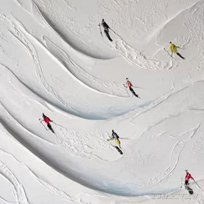BUYARTVIEW Alpine Rush – Textured Impasto Skiing & Mountain Sports Painting - image 5
