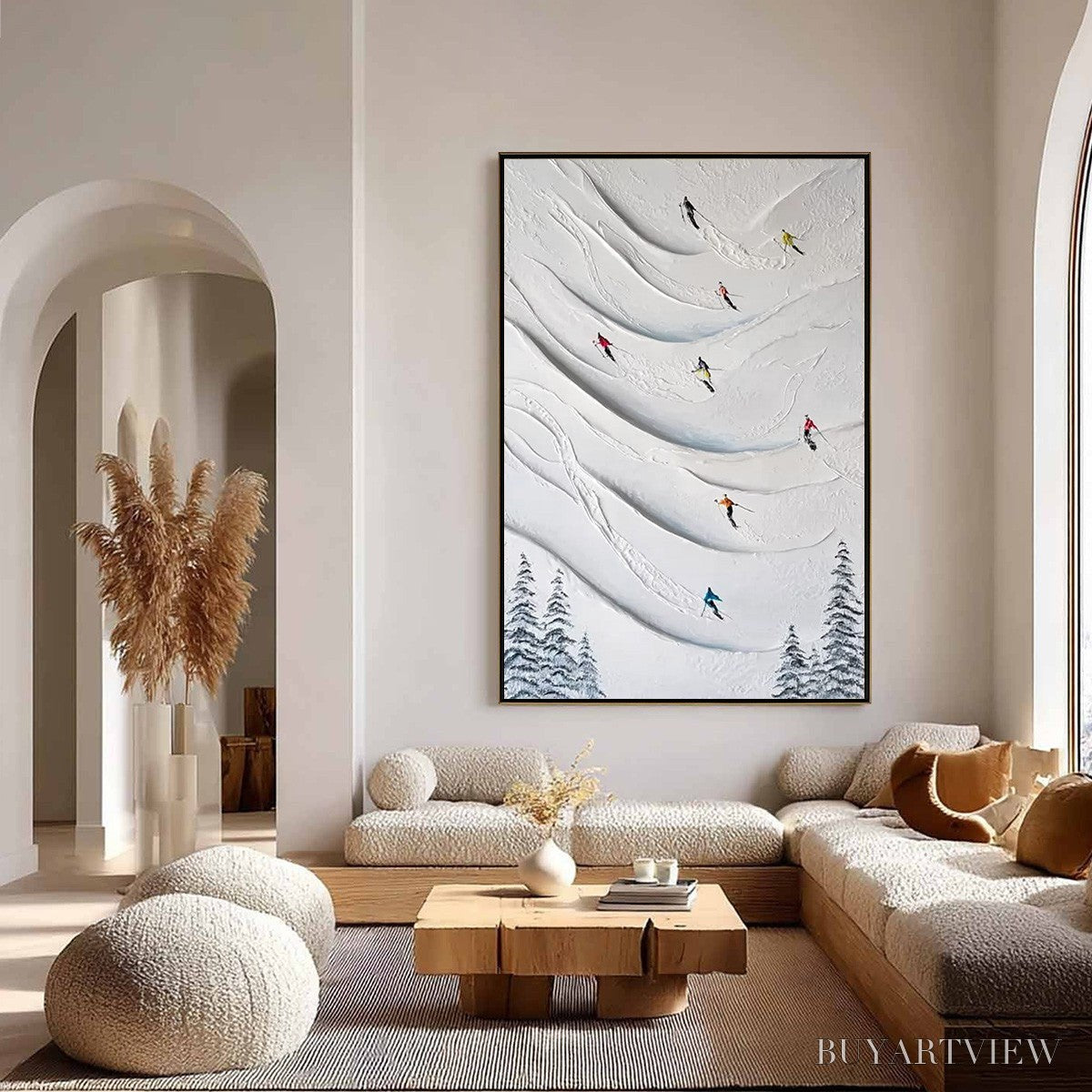 BUYARTVIEW Alpine Rush – Textured Impasto Skiing & Mountain Sports Painting - image 6