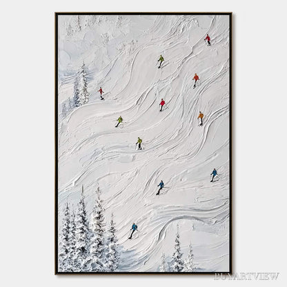 BUYARTVIEW Powder Day – Textured Impasto Ski Slope - image 1