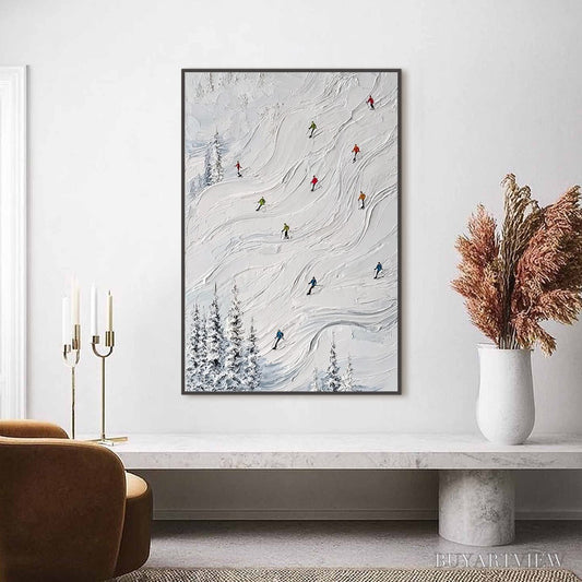 BUYARTVIEW Powder Day – Textured Impasto Ski Slope - image 2