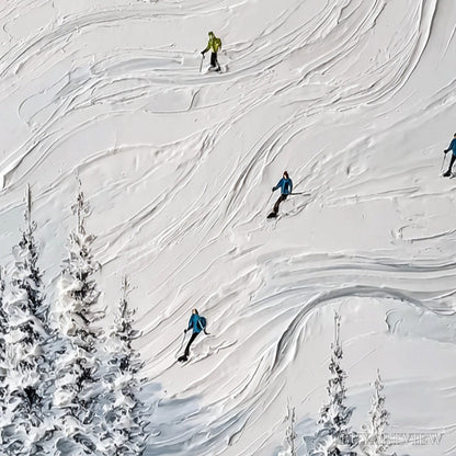 BUYARTVIEW Powder Day – Textured Impasto Ski Slope - image 3