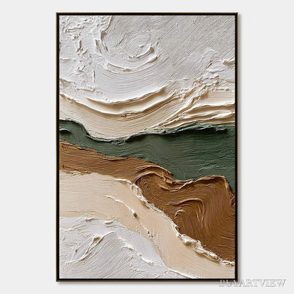 BUYARTVIEW Verdant Ridge – Textured Wabi Sabi Abstract Landscape Painting - image 1