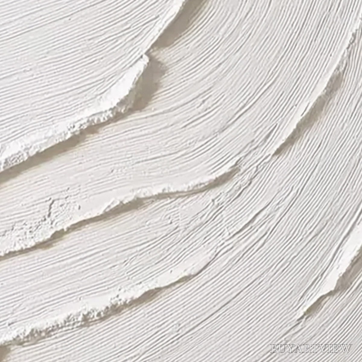 BUYARTVIEW Whispering Waves – Textured White Minimalist Wabi Sabi Abstract Painting - image 3